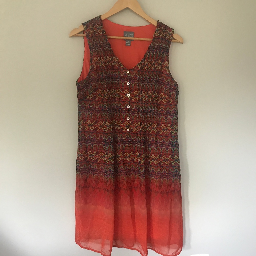 Rabbit Rabbit Rabbit Orange Light Sleeveless Dress